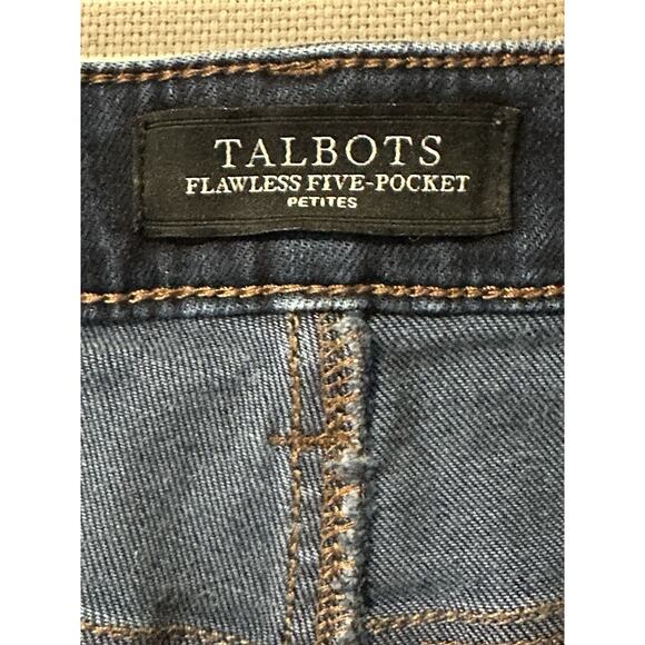 Talbots Flawless 5 Pocket Jean Women's Size 14P Curvy Straight Dark Wash Preppy - Picture 8 of 16